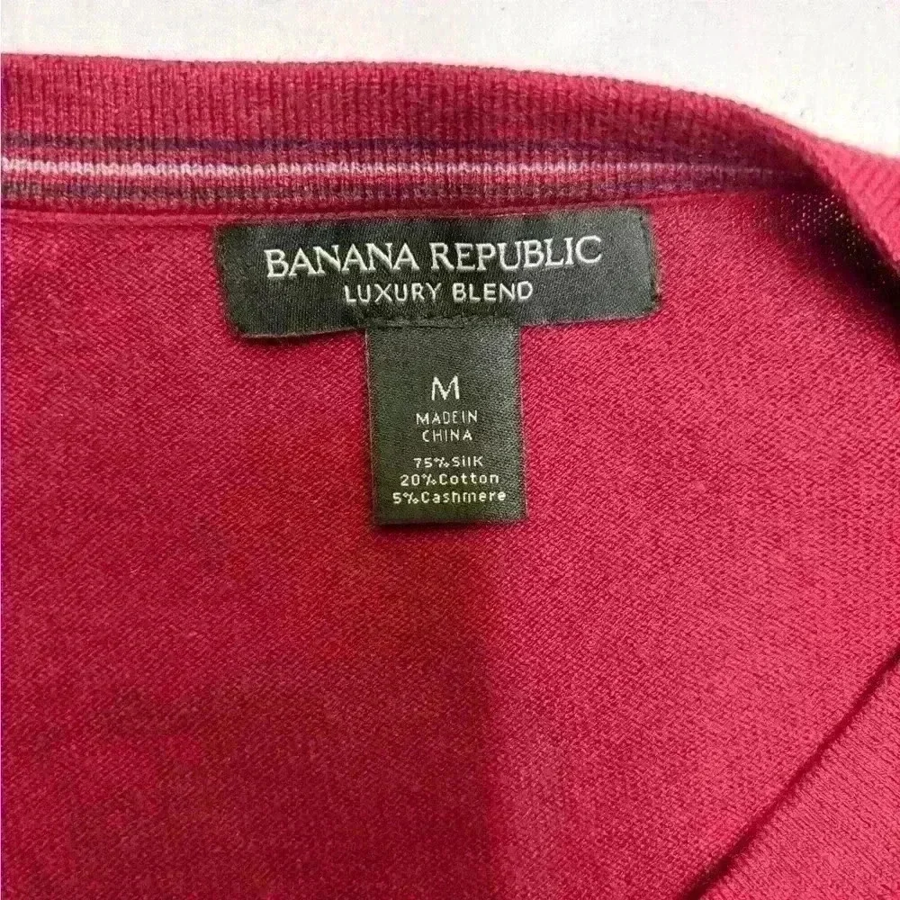 Banana Republic Silk Linen Blend Pullover Sweater Size Medium Color Burgundy